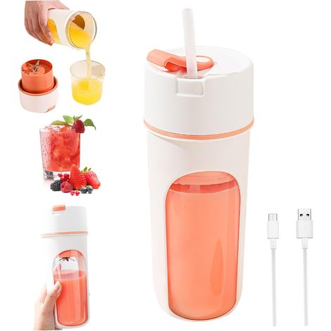 2-delige 480ml Draagbare Citruspers Mixer, USB-Lieferung mit 6 Nachrichten für Smoothies im Fitnessstudio (1/5)