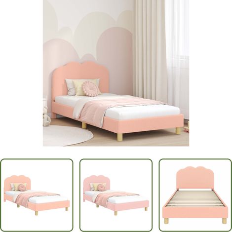 vidaXL Rosa Kinderbett - Kinderbettgestell mit Kopfteil Rosa 80 x 200 cm Schafstoff (1/5)
