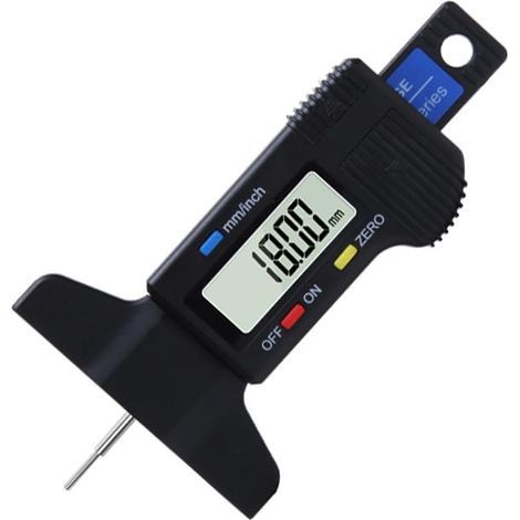 Jauge de Profondeur, Jauge Profondeur Pneu, Profondeur de Sculpture Numérique avec Écran LCD, Plage de Mesure 0-25,4mm, Profondeur Numérique pour Voiture, Moto, Voiture, Camion (1/5)