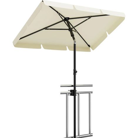 Parasol extérieur 200×125 cm – Parasol de plage UPF50+ – Réglable 145–225 cm – Inclinable 45° – Housse de transport incluse
,Beige (1/5)