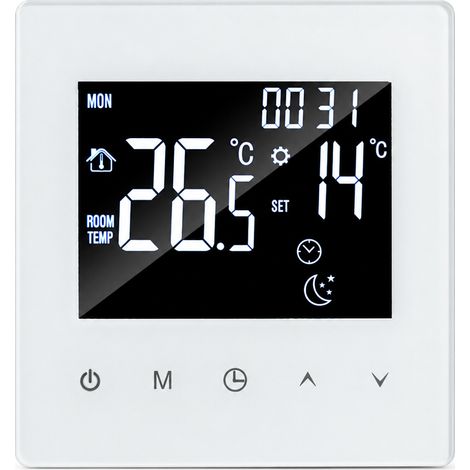 Thermostat Wi-Fi pour chauffage électrique au sol, 25 A, 5000 W, blanc, K2M (1/5)