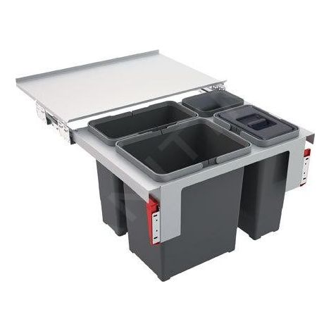 Franke – Poubelle encastrable tri sélectif 3 compartiments – Capacité 1 × 8 l, 1 × 12 l, 1 × 18 l – Système coulissant silencieux – Sous-meuble 600 mm (1/3)