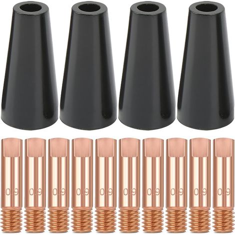 Kit d'embouts de buse sans gaz 14AK 15AK, pointe de contact, consommables de torche de soudage(14pièces)