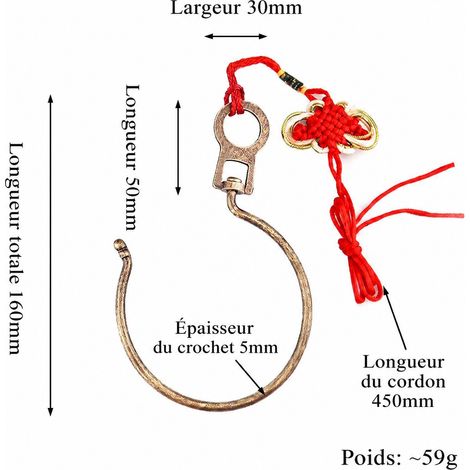 Crochet de rideau et moustiquaire T1654 bronze antique avec nœud chinois t1654 réf 2770 16 × 1,5 × 0,5 cm 59 g – Livraison gratuite
