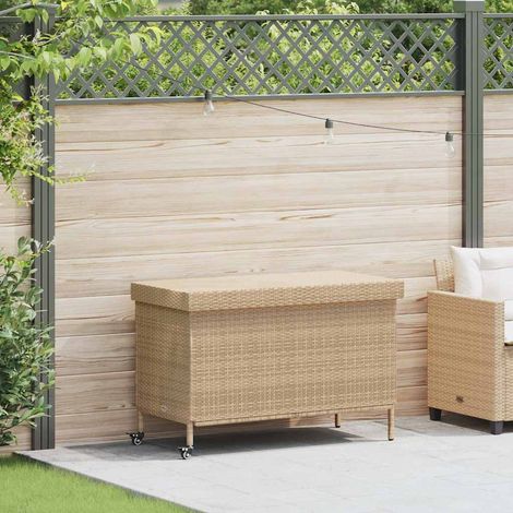 Boîte de rangement de jardin et roues-Coffre de rangement-Stockage Rangement résine tressée 530797 (1/5)