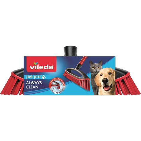 Vileda – Balai pet pro pour poils d'animaux – Tête en caoutchouc – Lavable et facile à nettoyer – Convient à tous types de sols (1/5)