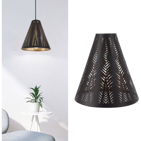 Abat-jour conique en fer forgé E27/E26 pour lampe de table, abat-jour en métal gravé au laser, abat-jour en forme de corne rhombique, décoration de chevet pour chambre à coucher (1/5)