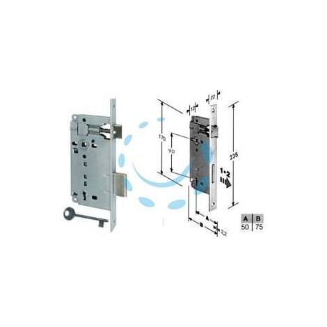 SERRATURA A BUSSOLA PATENT DA INFILARE BORDO QUADRO CROMATO - mm.50 (B.00592.50.34)