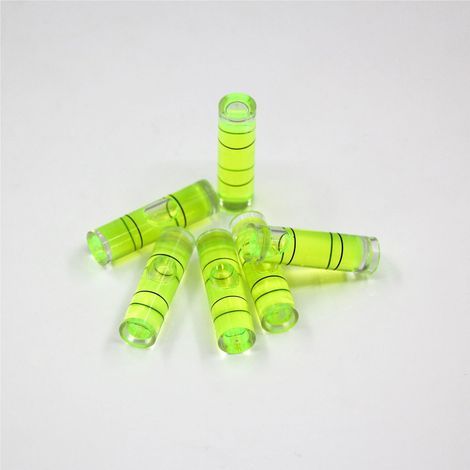 Lot de 10 niveaux à bulle cylindriques 8x35mm – Matériau plastique à haute clarté – Ajustement précis pour appareils photo et trépieds (1/3)