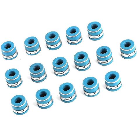 Jeu de 16 joints de queue de soupape en caoutchouc fluoré, assurant une étanchéité optimale et compatibles avec les moteurs GM SBC V8. (1/5)