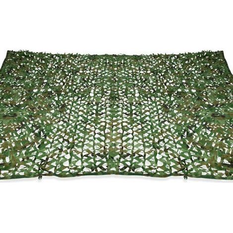 Voile d'ombrage rectangulaire camouflage 3x5 m – Polyester tissé perforé – Installation rapide avec cordon solide – Abat-jour moderne (1/5)