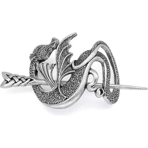 Wikinger-Drachen-Haarspange, Metallspange, fliegender Drache (1/4)