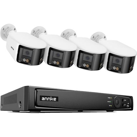 Sistema di telecamere di sicurezza, visuale panoramica a 180°, kit di alta qualità da 8 MP, 6 MP 51FS da 4 pezzi, nessuno (1/2)