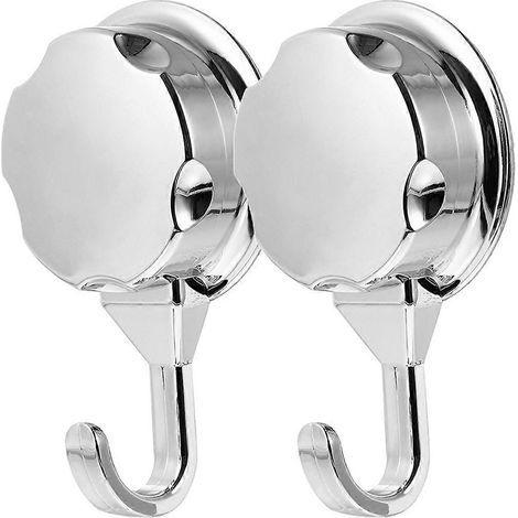 Set mit 2 robusten und multifunktionalen Saugnapfhaken, abnehmbar und ideal fürs Badezimmer. – 10,50 x 6,50 x 3,00 cm – Silber (1/3)