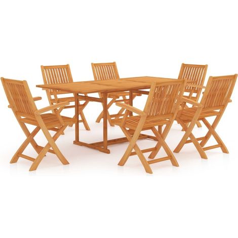 Ensemble de salle à manger de jardin 7 pcs Bois de teck massif 2 (1/5)