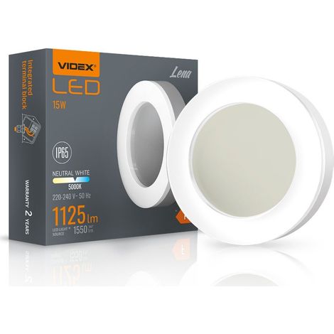 Aplique de pared exterior, blanco, redondo, LED, 15W, IP65, LENA Videx (1/5)