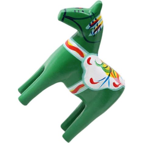 Figurine de cheval de Dalécarlie (verte) - Cadeau traditionnel de collection - Souvenir (1/5)