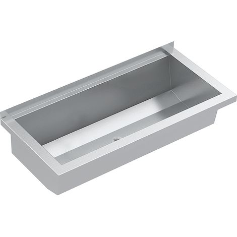KWC AR Waschrinne, PLANOX, Edelstahl,  Wandmonatge, 800x210x382 mm, o. Arm-bank