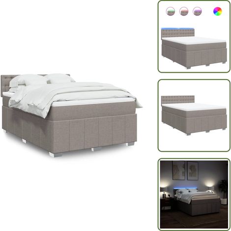 Boxspringbett mit Matratze Taupe 140x200 cm Stoff - Boxspringbett - Boxspringbetten - Bett - Bettgestell (1/5)