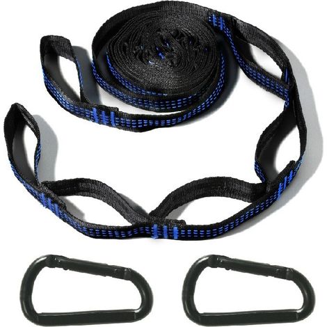Filiyano-Lot de 2 cordes de hamac à boucles multiples, réglables, portables et robustes, idéales pour le camping en plein air. (1/3)