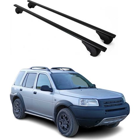 OMAC Barres de toit pour Land Rover Freelander I L314 1998-2006 – TÜV / DIN 75302:2019 – Antivol inclus – Charge max 75 kg – 2 barres Noir (1/4)