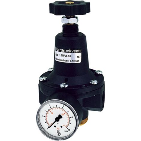 Riegler Druckbegrenzungsventil, inkl. Manometer, G 1/2, 0,1 - 3,0 bar (1/3)