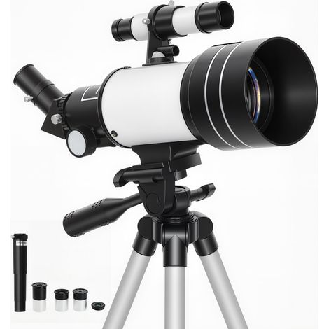 Télescope. Objectif 70 24. Trépied réglable. Couleurs argentées mm. Télescope 5 x (1/5)