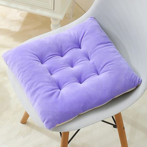 Coussin De Siege - 40 X 40 X 5 Cm - Velours Et Coton Perle - Anti-Dérapant Avec Sangles - Pour Chaise De Bureau Ou Extérieur - 1 Pièce (1/5)