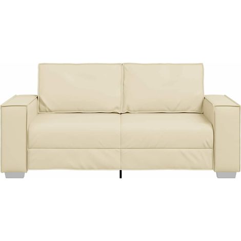 Canapé Sofa deux places Crème 180 cm Simili cuir (1/5)