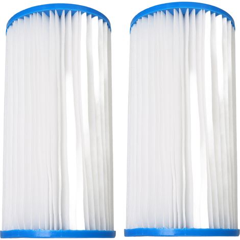 2 cartouches de filtre pour pompe de piscine enfant gonflable, compatible Bestway type III, Intex A/C, lot de 2 en boîte carton (1/5)