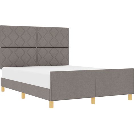 Maison Exclusive - Cadre de lit avec tête de lit Taupe 160 x 200 cm tissu (1/5)
