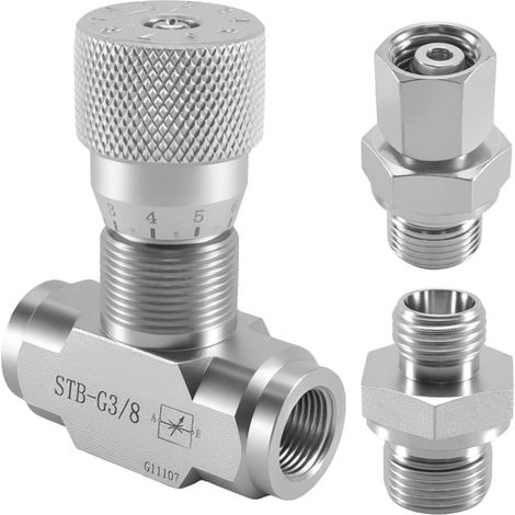 Vanne de régulation de débit G3/8, limiteur hydraulique bidirectionnel pour mini-excavatrices de 1 à 2 tonnes. (1/5)