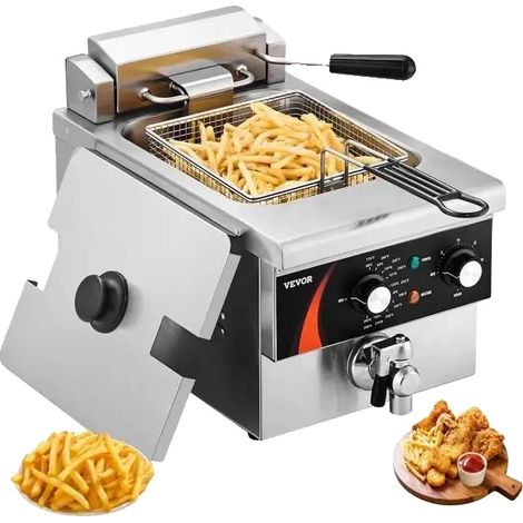 Friteuse, capacité de 9 L, puissance de 1750 W, tension de 220 V, contrôle de température indépendant, certifiée CE (1/5)