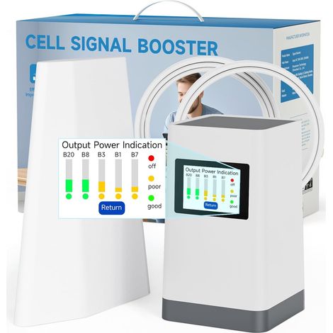 Amplificateur 4G 5G 3G avec Antenne Intégrée Compatible Bandes 1/3/7/8/20 Boosteur De Signal Mobile Pour Maison/Bureau - Gain Réglable 70 dB - Contrôle Double Par APP Et Écran (1/5)