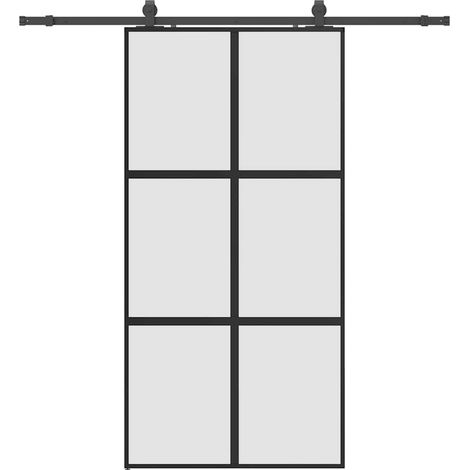 Maison Exclusive - Schiebetür mit Beschlag Schwarz 102,5x205 cm H