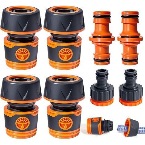 Garden Hose Connector Hose Connector 19mm 25mm Quick Connectors, Two Way Hose Connector Kit for Car and Garden Washing (3/4) (1/5)