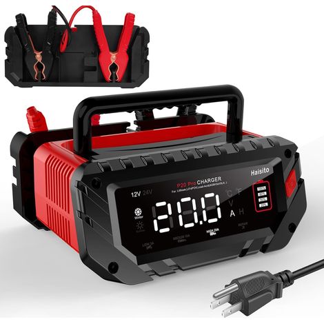Chargeur de batterie de voiture P20Pro, 12 V, 24 V, 20 A, chargeur rapide intelligent pour batteries lithium-ion LiFePO4, batteries plomb-acide (AGM, GEL, EFB, MF, etc.), bateaux, camions (1/5)