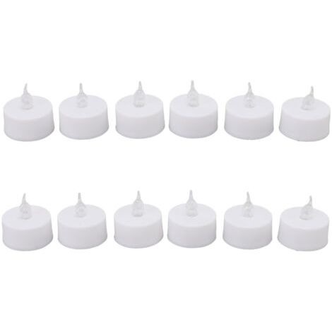 12 pièces sans flamme LED bougies chauffe-plat bougies avec couleur mèche transparente Halloween vacances salle de fête Ambinece accessoires (1/4)