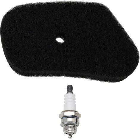 2 Filtres à Air pour Tondeuse à Gazon Compatible avec Honda GV100 HR173 HRB423 HRB535 éponge Filtrante+Bougie Allumage L7T 17211 ZG1 700 Pièces Rechange pour Tondeuse à Gazon