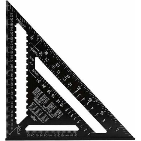 Squadra triangolare professionale metrica, squadra da falegname di alta precisione da 30 cm/300 mm, righello angolare per la lavorazione del legno in lega di alluminio, strumento di misurazione per le (1/5)