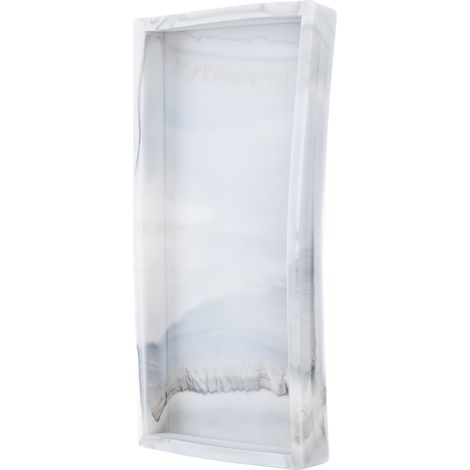 Plateau de Rangement en Silicone, Organisateur de Maquillage pour Salle de Bain et Coiffeuse, Couleur Marbre, Petite Taille (1/5)