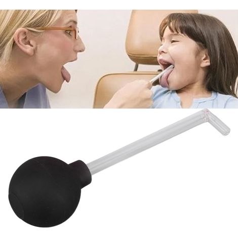 Nettoyeur buccal manuel à tube de verre pour usage domestique, outil d'élimination des calculs amygdaliens, en verre, à angle droit, noir. (1/5)