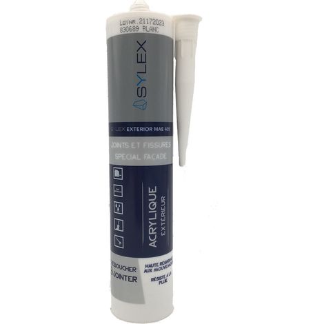 Mastic Joints et Fissures spécial façade 280ml SYLEX Exterior MAE 405 Couleur: BLANC