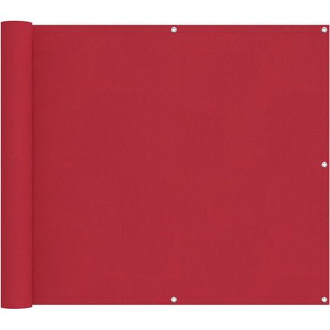 Paravent de balcon rouge, 100 x 500 cm, en tissu Oxford. (1/5)