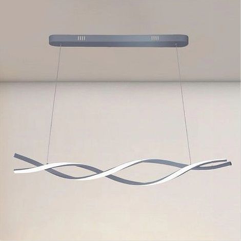 TrAdE Shop Traesio - Lampadario Led Sospensione 48w Argento Spirale Ondulato Vortice Intrecciato Luce 4000k 32521 - (1/4)