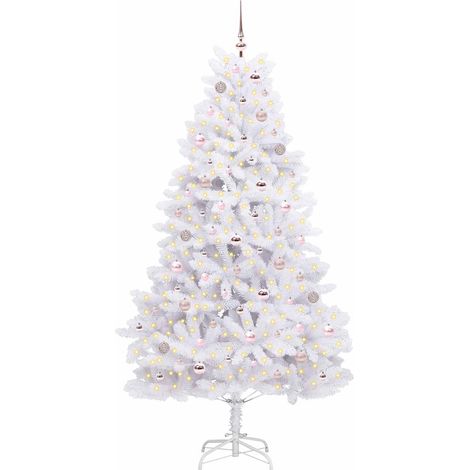 Sapin de Noël Artificiel à Branches Articulées Blanc 210 cm (1/5)