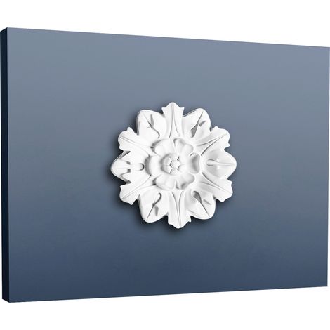 Rosette Stuck Orac Decor R12 Luxxus Deckenrosette Decken Stuckrosette Blätter Dekor Klassisch weiß 20 cm Durchmesser