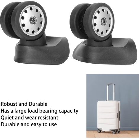 Valise Roue Universelle Silencieuse Grande Trous Multiples Double Rangée Roulette de Remplacement Bagage Noir Lot de 2 (1/5)