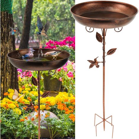 1 Abreuvoir Oiseaux Métal 80cm Piquet Résistant Gel Jardin Hiver Décoration Extérieur