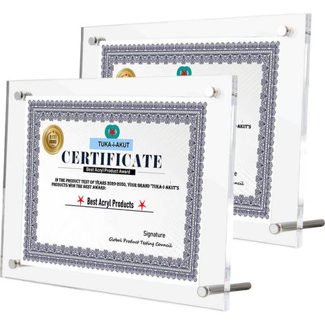 2X Acrylique Cadre d'affichage A4, Cadre transparent double clair, Bureau, Documents, Posters, Certificats, Affiches dépliants, TKD9400 (1/5)